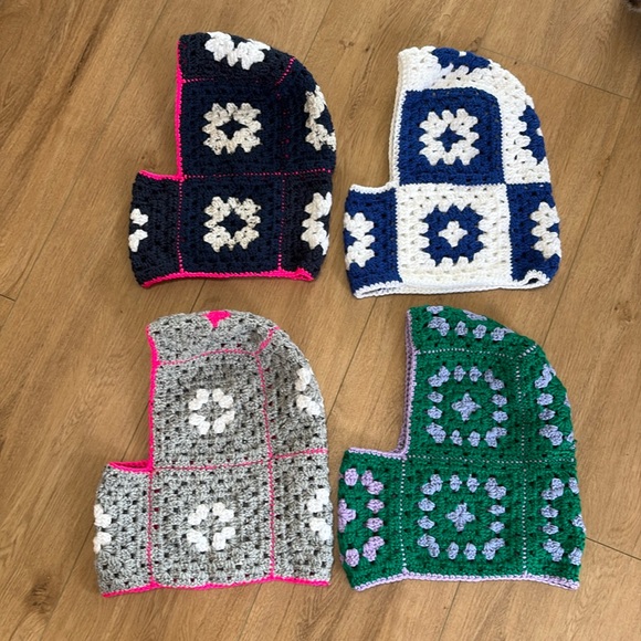 Hand Crocheted Balaclava - blue & white available - Picture 2 of 6